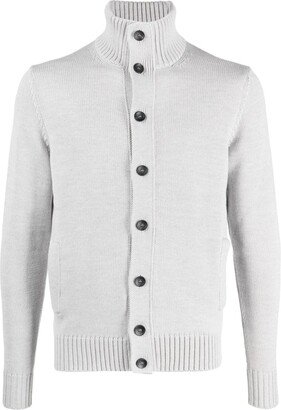 Roll-Neck Virgin-Wool Cardigan