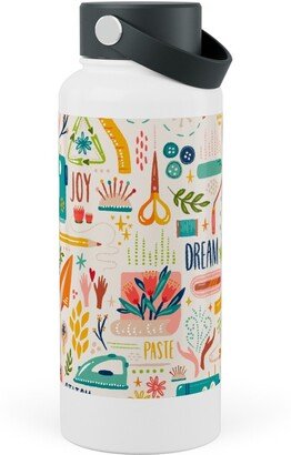 Photo Water Bottles: Send Joy - Multi Stainless Steel Wide Mouth Water Bottle, 30Oz, Wide Mouth, Multicolor