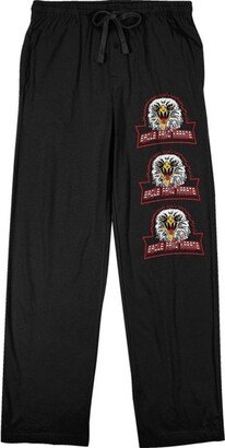 Cobra Kai Eagle Fang Repeat Logo Men's Black Sleep Pajama Pants-XL