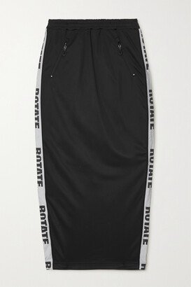 Net Sustain Webbing-trimmed Recycled-shell Maxi Skirt - Black