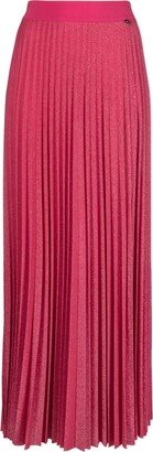 Lurex-Detail Pleated Maxi Skirt