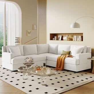 Aoolive Modern Sectional Modular Sofa with 2 Tossing Cushions, Luxury L-shaped Sectional Sofas Couch