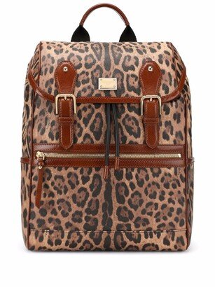 leopard-print Crespo backpack