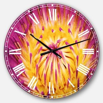 Designart Flowers Oversized Round Metal Wall Clock