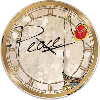 Designart Gypsy Hippy Hand Peace Large Cottage Wall Clock - 36 x 36