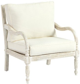 Ceylon Whitewash Lounge Chair with 1 Cushion Set