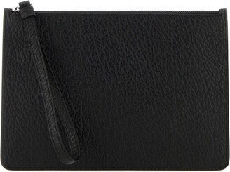 Black Leather Clutch-AB