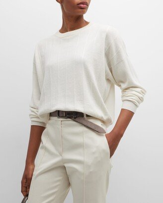 Cashmere Vertical Sequin Embellished Sweater