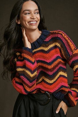 Crochet High-Neck Sweater