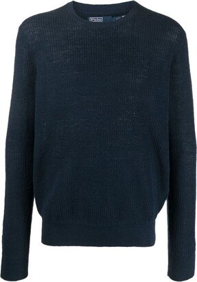 Crew-Neck Knitted Linen Jumper