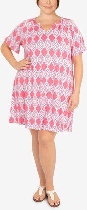 Ruby Rd. Plus Size Geo Lattice Print Dress