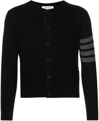 4-Bar stripe button-up cardigan