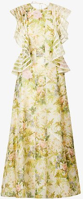 Eden Floral-print Linen Midi Dress