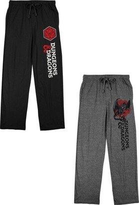 Dungeons & Dragons Dice & Dragon Men's 2-Pack Sleep Pajama Pants-Medium