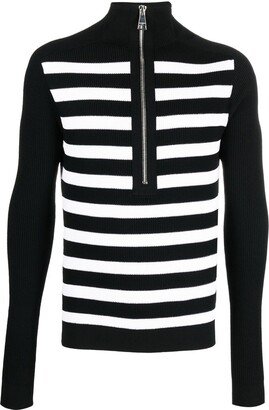 Striped Half-Zip Jumper-AA