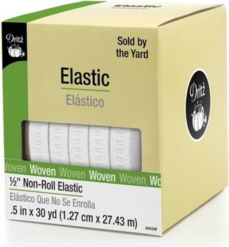 Dritz 30 yd 1/2 Ribbed Non-Roll Elastic White