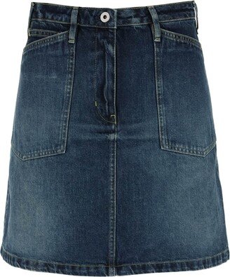 Flared Denim Skirt-AB