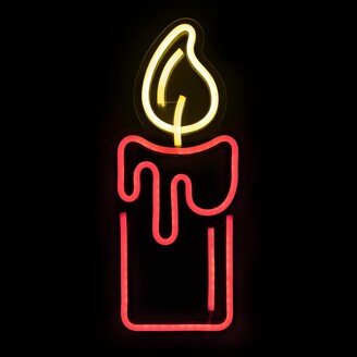 Northlight 12 Red LED Lighted Neon Style Red Candle Christmas Window Silhouette