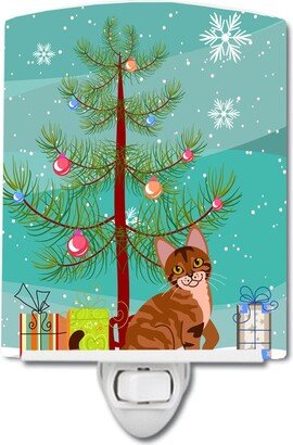 Sokoke Cat Merry Christmas Tree Ceramic Night Light