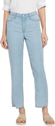 Petites Womens Relaxed High Rise Straight Leg Pants