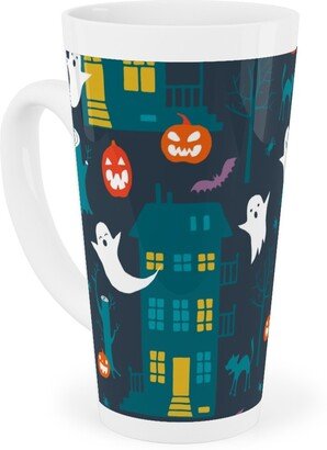 Mugs: Haunted Halloween Houses - Multi Tall Latte Mug, 17Oz, Multicolor