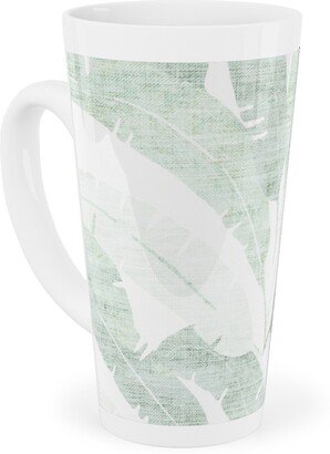 Mugs: Banana Leaf - Light Tall Latte Mug, 17Oz, Green