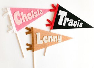 Classic Retro Pennant Flags || Custom Pennants Flag Felt Personalized Gifts