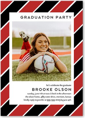 Graduation Invitations: Vivid Bands Graduation Invitation, Red, 5X7, Matte, Signature Smooth Cardstock, Square