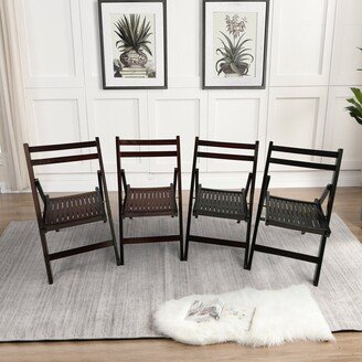 Furniture Slatted Wood Folding Special Event Chair ,Set of 4