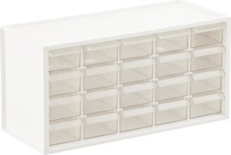 livinbox 20-Drawer Small Stackable Craft Organizer White/Clear