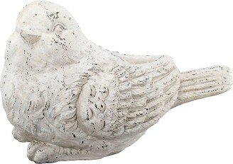 Outdoor Decor Large Sitting Bird Figurine – White