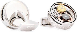 Gear Rhodium Cut-out Cufflinks