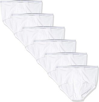 Men's Tagless White Briefs with ComfortFlex Waistband, Multiple Packs Available (6 Pack - Assorted) Men's Underwear