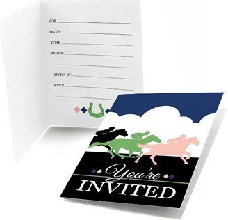 Big Dot of Happiness Kentucky Horse Derby - Fill In Horse Race Party Invitations (8 count)