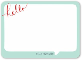 Thank You Cards: Bubble Hello Thank You Card, Green, Standard Smooth Cardstock, Rounded