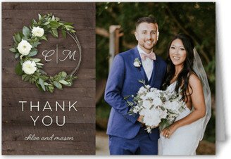 Wedding Thank You Cards: Encircled In Love Thank You Card, Brown, 3X5, Matte, Folded Smooth Cardstock
