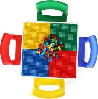 5pc 2 in 1 Square Plastic Activity Kids' Table and Chair Set