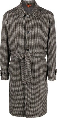 Houndstooth Single-Breasted Coat