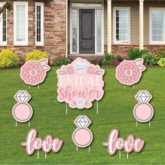 Big Dot Of Happiness Floral Bridal Shower - Lawn Decor Bridal Shower Yard Signs - Set of 8