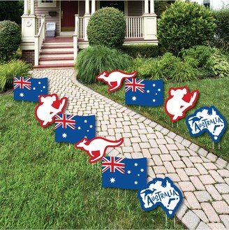 Big Dot Of Happiness Australia Day - Lawn Decor - Outdoor G'Day Mate Aussie Party Yard Decor - 10 Pc