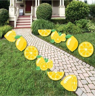 Big Dot Of Happiness So Fresh - Lemon - Lawn Decor - Outdoor Citrus Lemonade Party Yard Decor - 10 Pc