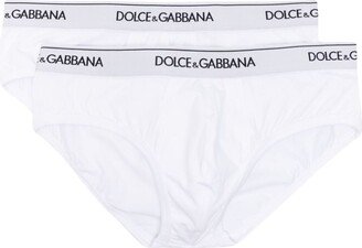 Logo-Waistband Cotton Briefs (Pack Of Two)