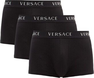 Pack Of Three Logo-jacquard Cotton-blend Briefs