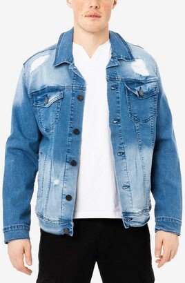 X RAY Men's Denim Jacket in MED BLUE Size 2X Large
