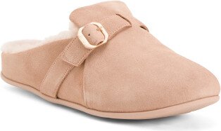 TJMAXX Suede Shearling Lined Slides For Women