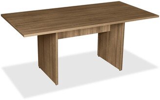 Rectangular Conference Table with 2-panel Walnut Base