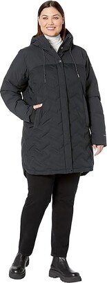 Plus Size Mountain Croo II Mid Down Jacket (Black) Women's Clothing