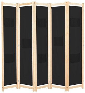 Aoolive 5-Panel Room Divider Black 78.7