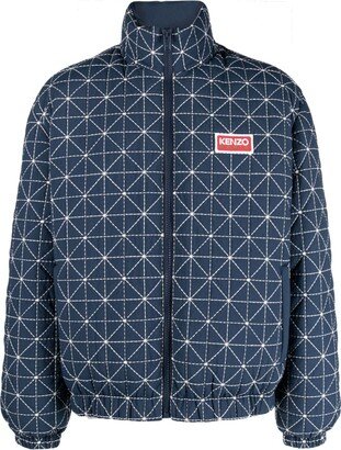 Sashiko-stitch puffer jacket