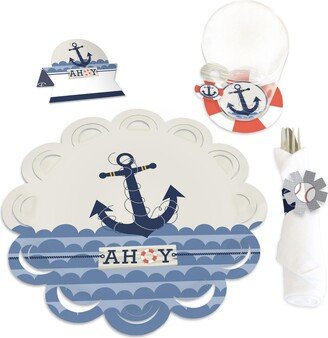 Big Dot Of Happiness Ahoy Nautical Baby Shower & Birthday Party Paper Charger Chargerific Kit 8 Ct